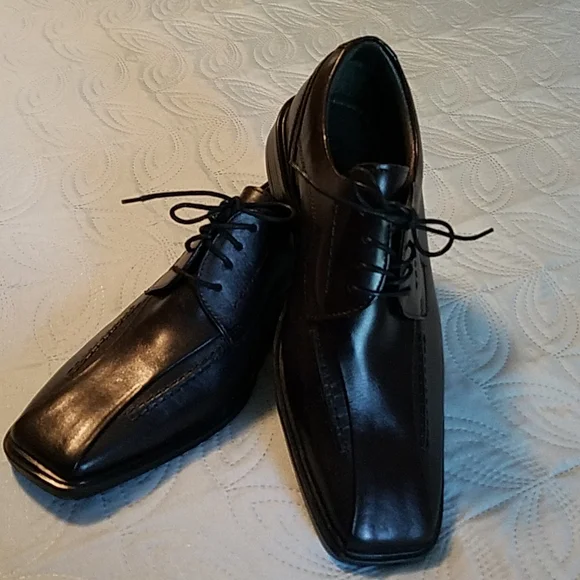 Men’s Studio Belvedere Black Leather Oxford Dress Shoes Size 9 D Brazil‎ Studio BELVEDERE Shoes Mens 9.5D BAY BRIDGE Dress Oxford  main image 2